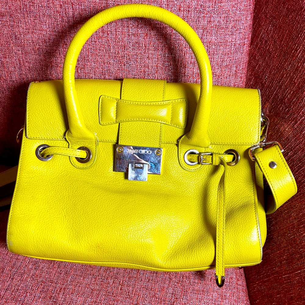 Beautiful yellow Jimmy Choo handbag! Gorgeous color